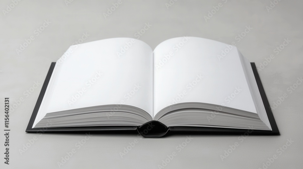 An open blank book rests on a surface, inviting creativity and imagination for writing, drawing, or note-taking. An open blank book rests on a surface, inviting creativity and imagination for writing, drawing, or note-taking.