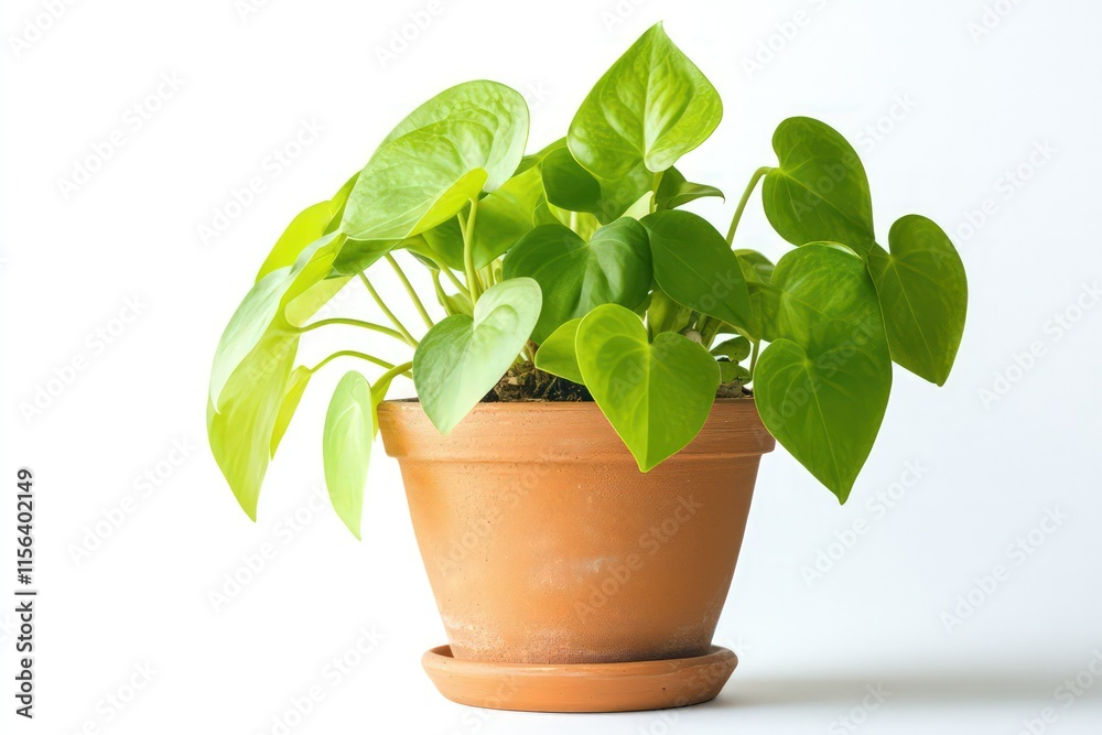 A small potted plant in a terracotta pot, featuring delicate, bright green leaves, isolated against a white background. A small potted plant in a terracotta pot, featuring delicate, bright green leaves, isolated against a white background.