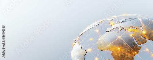 glowing globe representing global connections and trade networks