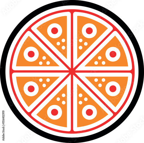 Simple, stylized pizza graphic suitable for food delivery apps.