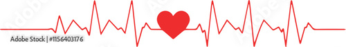 Steady heartbeat graphic with a red heart.