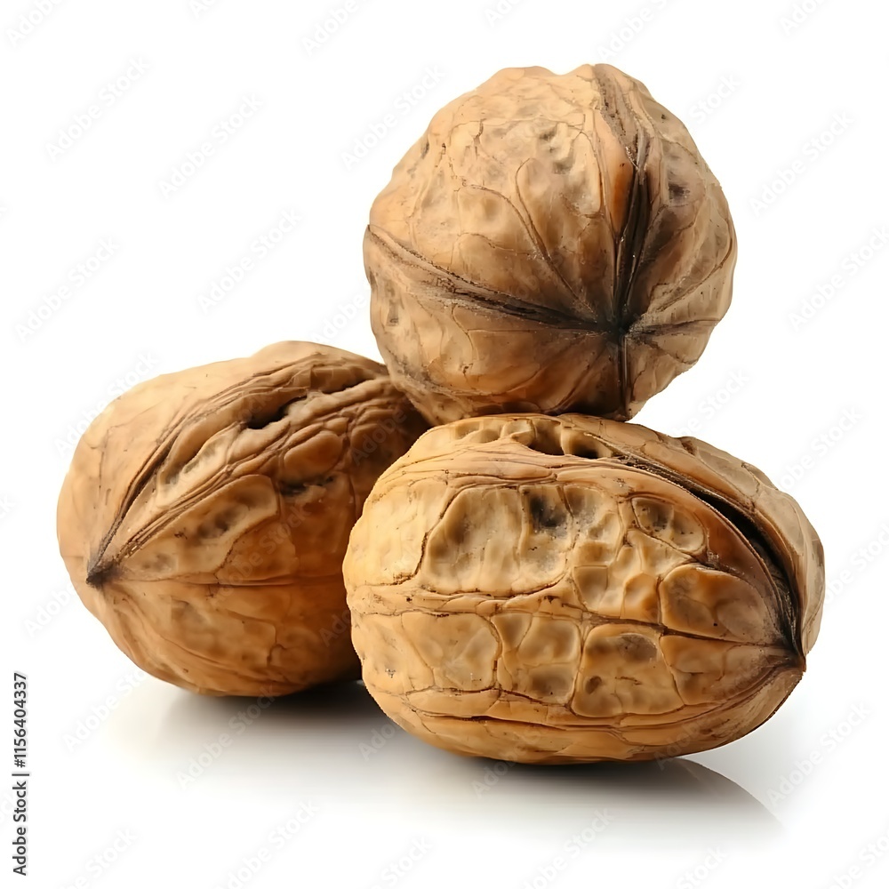 Fototapeta premium Walnuts Isolated on White Background