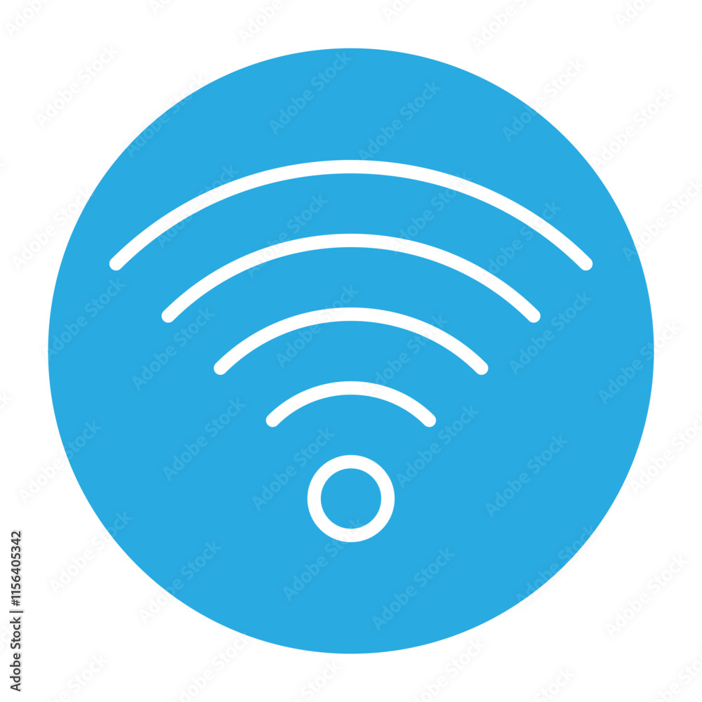 Wi-Fi signal icon with curved lines. Wi-Fi signal icon with curved lines.
