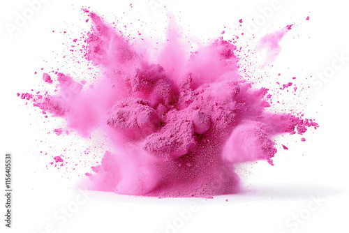 pink powder explosion on white background photo