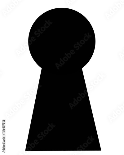 black keyhole isolated transparent background 