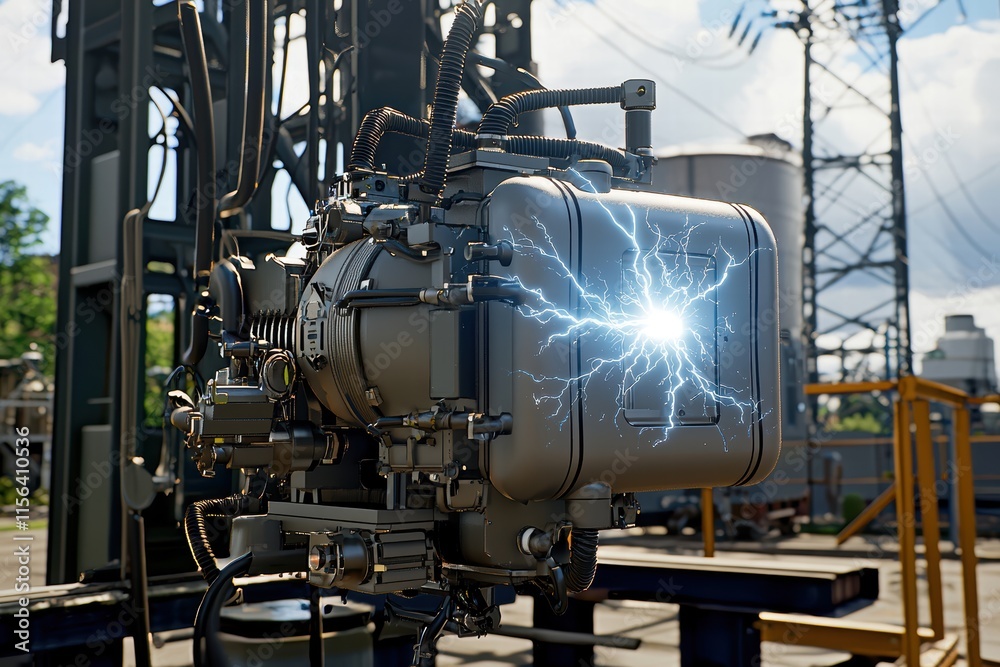 High-Tech Industrial Equipment with Electric Energy Surge High-Tech Industrial Equipment with Electric Energy Surge