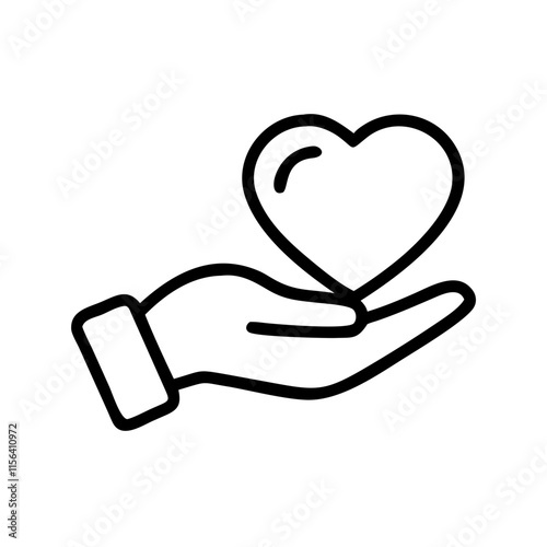 heart in hand icon design