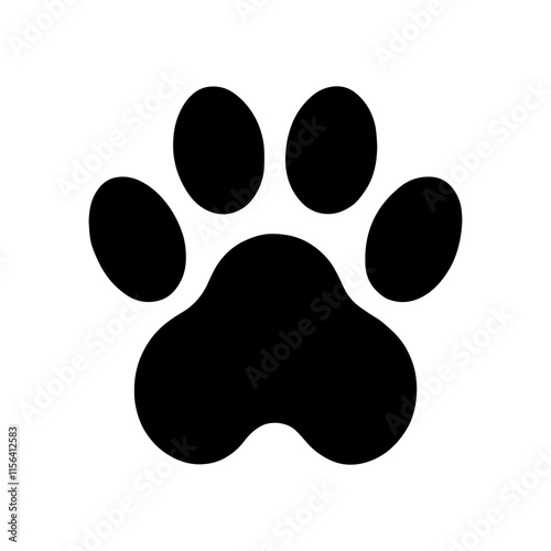 Dog golden retriever paw print silhouette icon vector illustration design on white background.