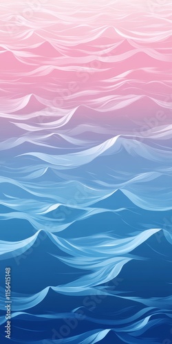 A mesmerizing abstract design featuring gradient waves in pink and blue, evoking a tranquil oceanic atmosphere.