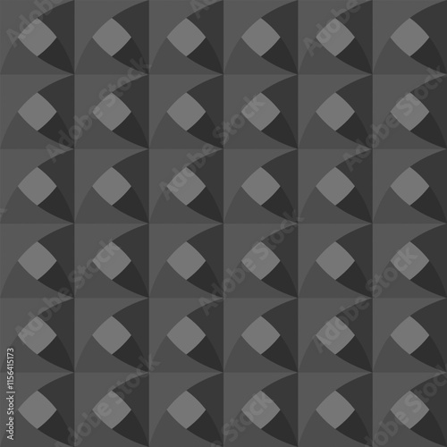 seamless pattern with repeating curve square shape in a minimalist style. use a neutral color palette of black and gray. the pattern should be elegant and geometric , suitable for various design