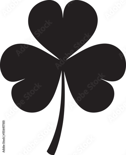 Black clover shamrock icon set.vector illustration on a white background