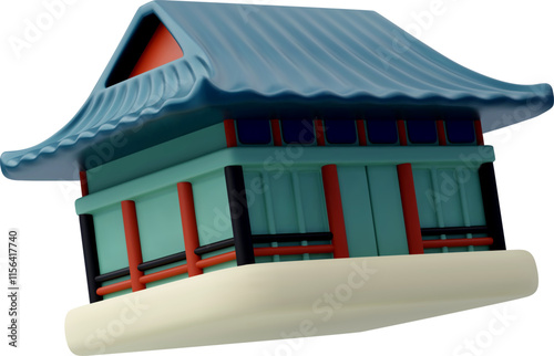 3d Vector Sinheungsa Seoraksan temple, Korea Travel, Elements tourism concept.