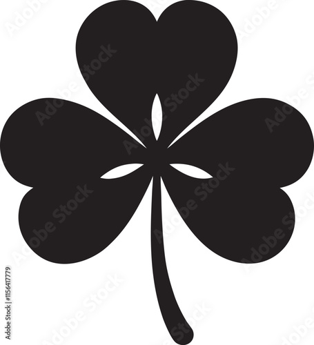 Black clover shamrock icon set.vector illustration on a white background