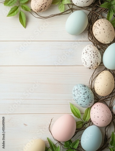 Pastel Easter Eggs Border