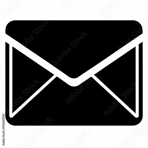 Email Envelope Black Silhouette Vector