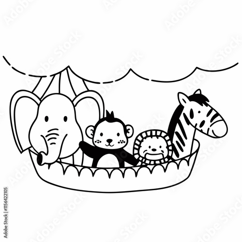 Animal Coloring Book Design cartoon