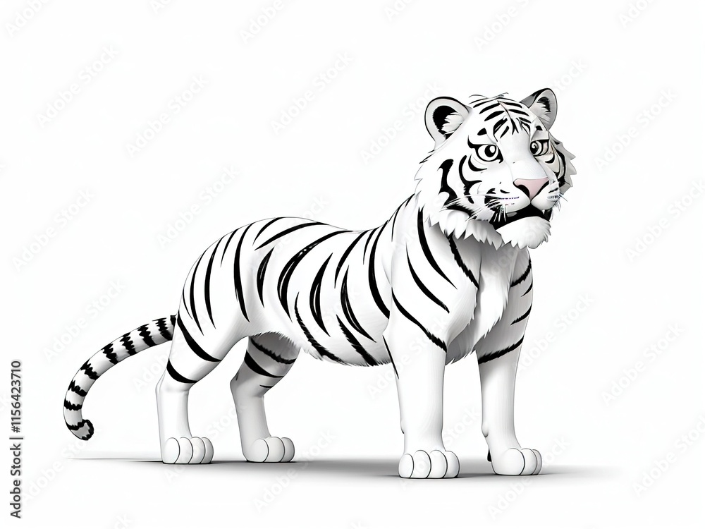 Obraz premium 3d rendered illustration of an character tiger isolated on white background