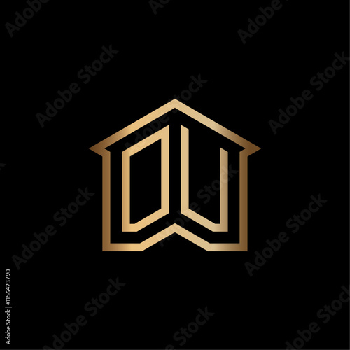 Minimalist Initials Monogram Letter DV for Real Estate or Architect Logo Design
