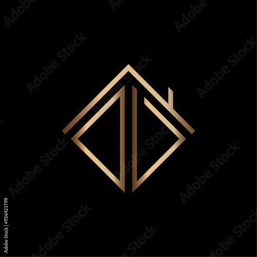 Minimalist Initials Monogram Letter DV for Real Estate or Architect Logo Design