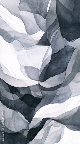 Wallpaper Mural Monochrome abstract art with fluid, organic shapes and flowing lines, perfect for modern and elegant design projects. Torontodigital.ca