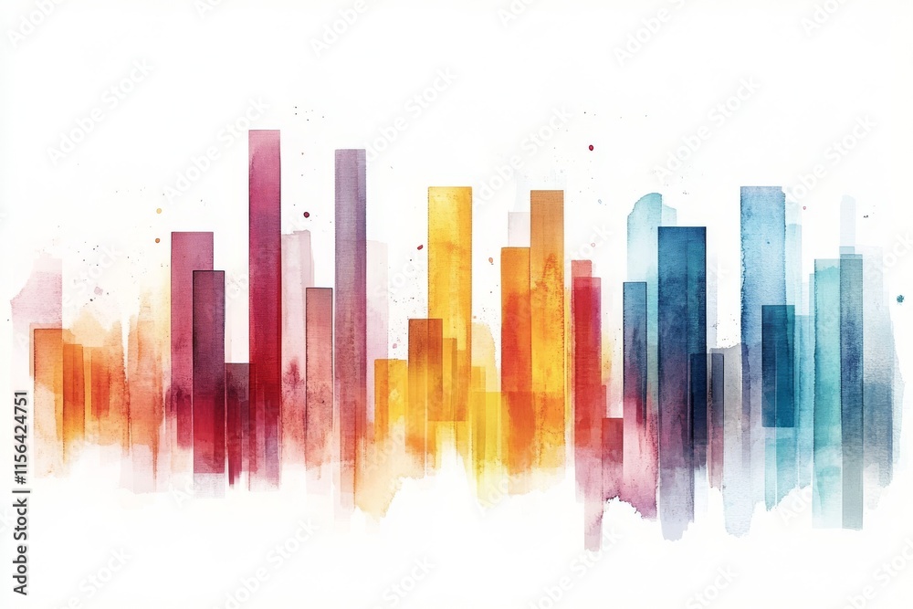 Obraz premium A city skyline with buildings in different colors. The buildings are in a row and are of different heights
