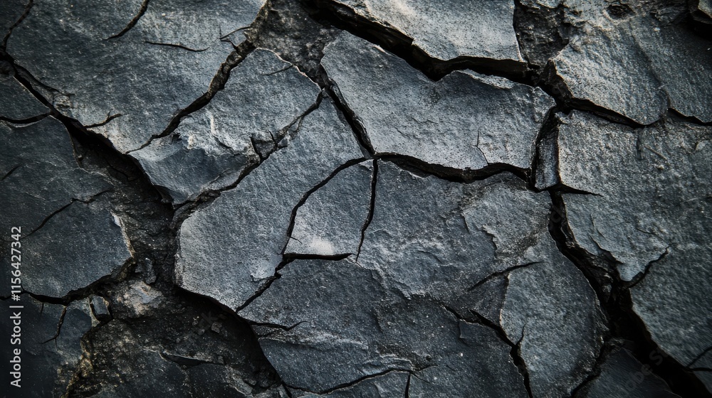 Fototapeta premium Dark grunge texture with cracked surface and subtle charcoal gray tones