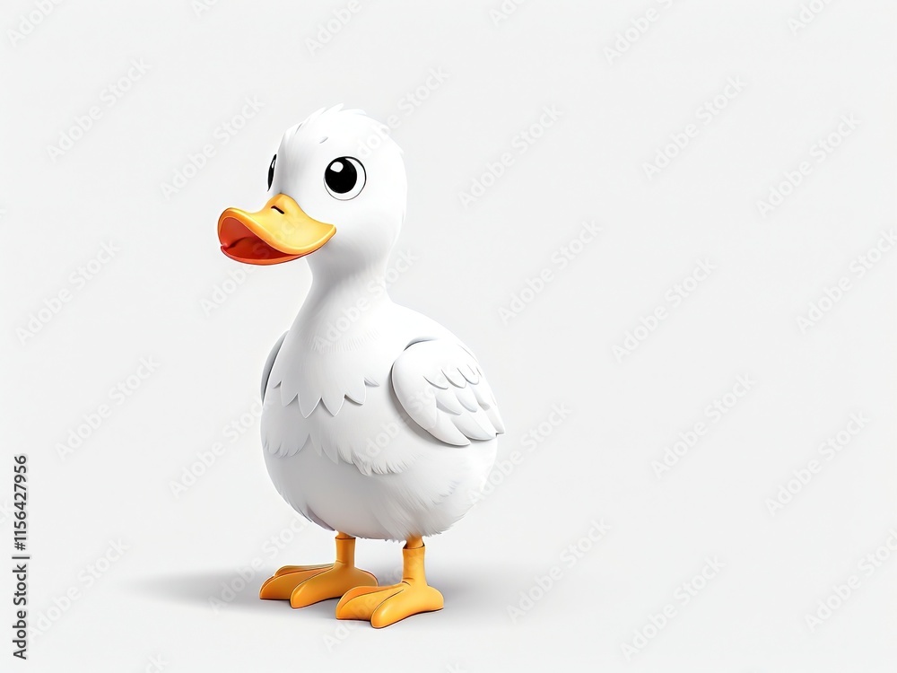 3d duck cartoon isolated on white background, duck cartoon illustration on white background 3d duck cartoon isolated on white background, duck cartoon illustration on white background