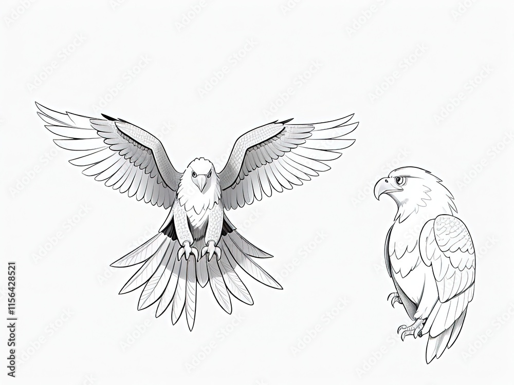 3d eagle cartoon isolated on white background, eagle flying illustration on white background 3d eagle cartoon isolated on white background, eagle flying illustration on white background