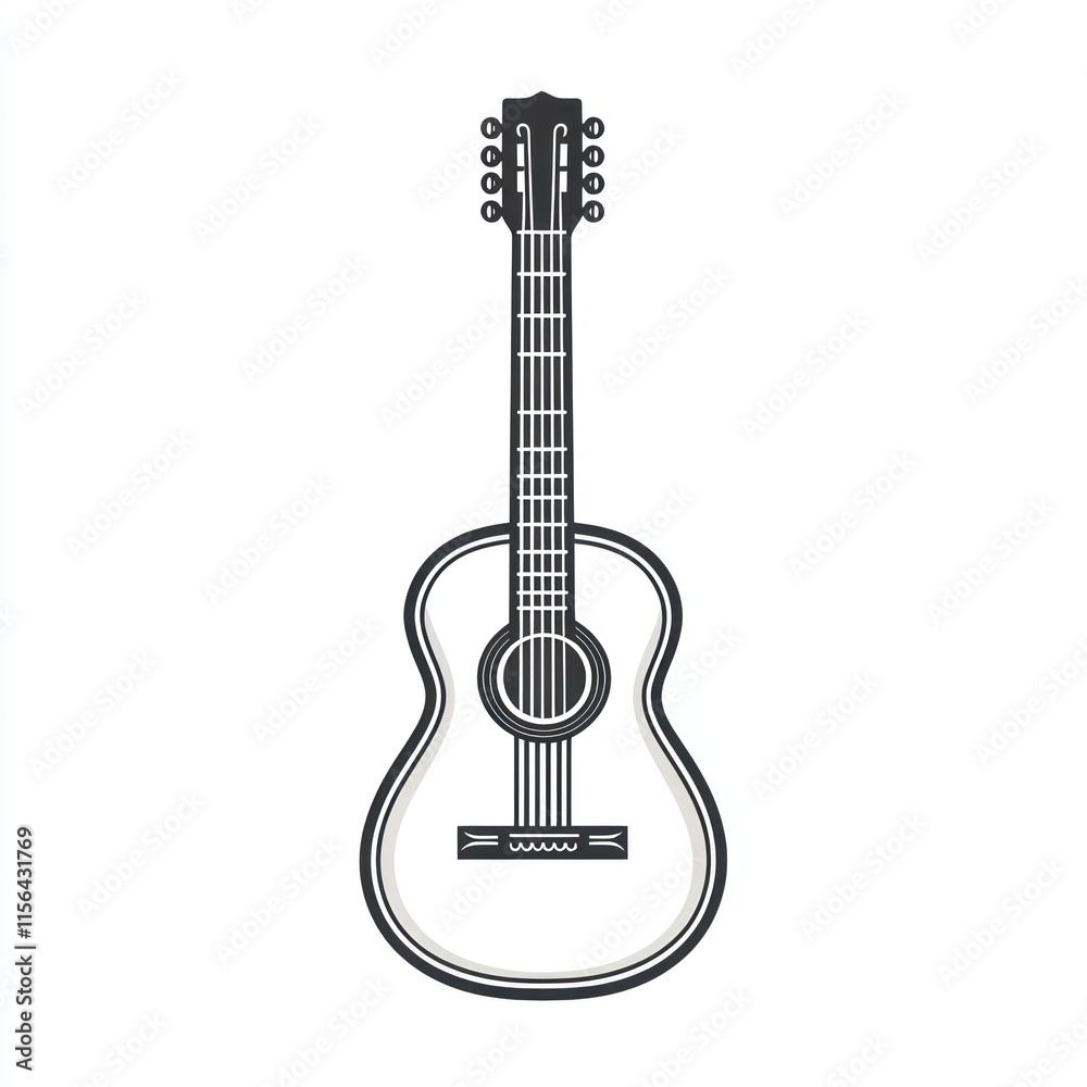 Obraz premium Classic acoustic guitar illustration.