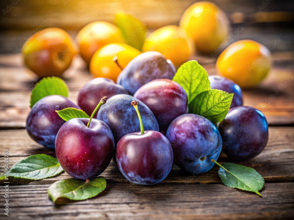 Fototapeta premium Prune Jaune Still Life Photography: Rule of Thirds Composition