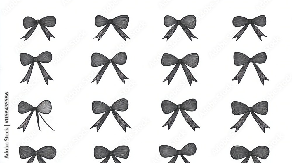 Classic Ribbon Bows Seamless Design Element Classic Ribbon Bows Seamless Design Element