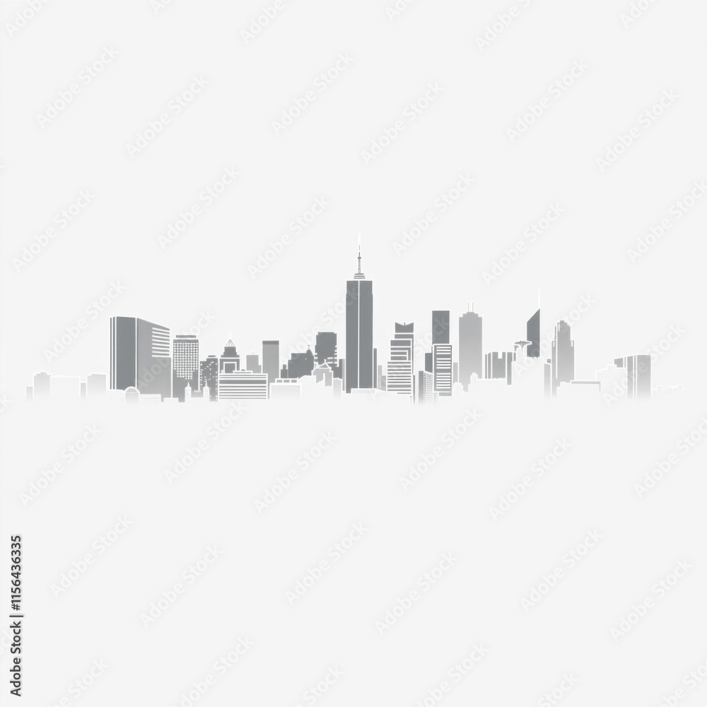 Naklejka premium An outline drawing of a city skyline cityscape illustration architecture city. skyline silhouette. cityscape illustration architecture city 