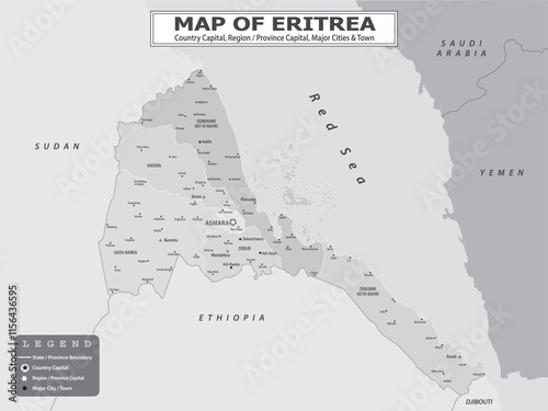 African Countries Geography Political map. Political map of country with capital, province or state capital, major cities and town.