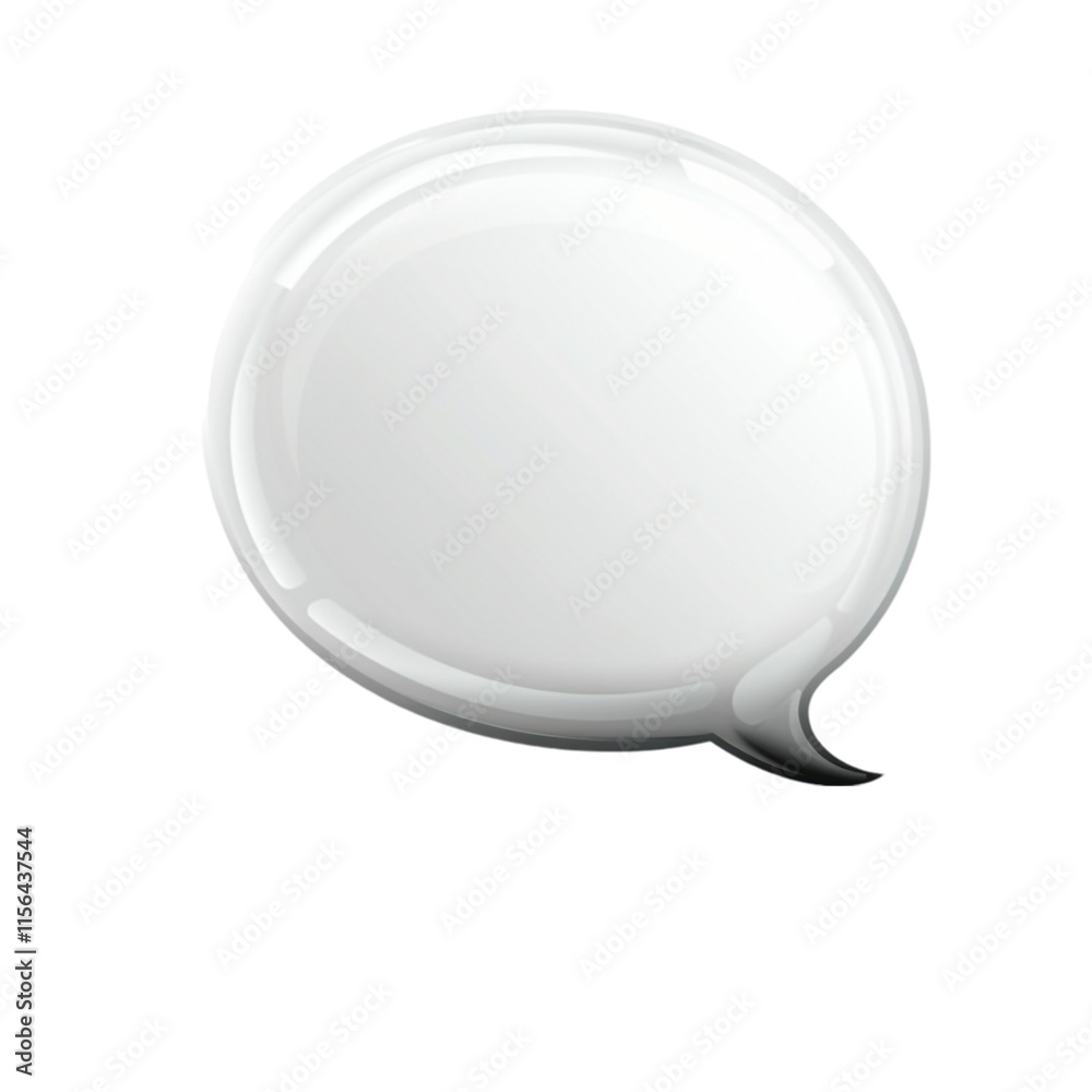 Vector Speech Bubble Ready for Text Isolated on Transparent Background