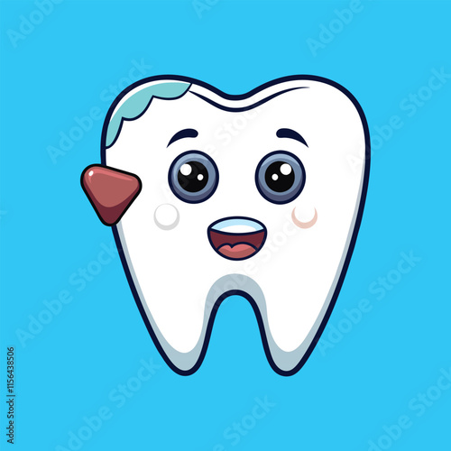 Damaged & broken tooth cartoon vector illustration