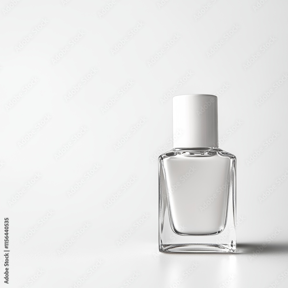 Nail polish bottle in focus with a crisp white background for simplicity. Nail polish bottle in focus with a crisp white background for simplicity.