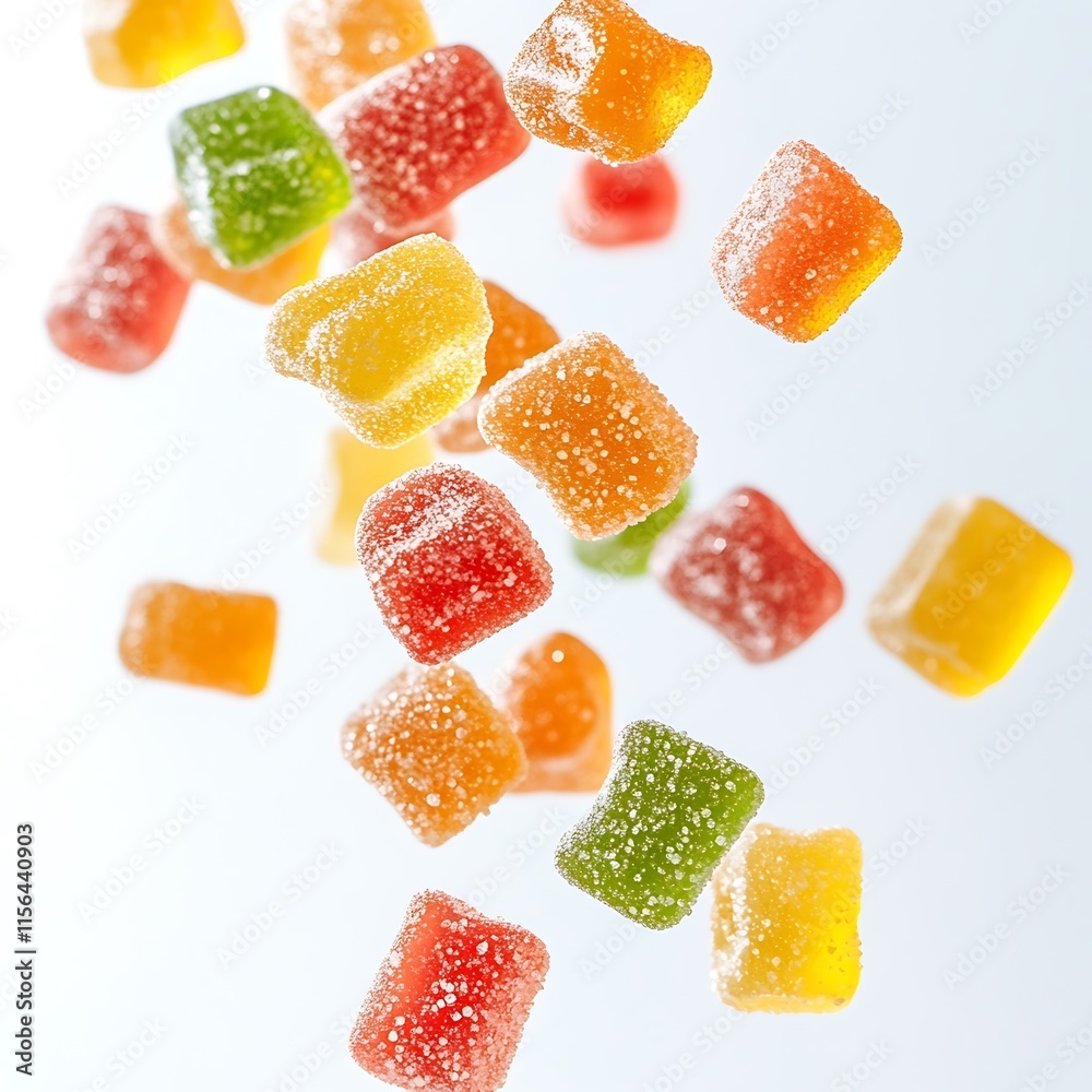 custom made wallpaper toronto digitalColorful candy falling on white background food photography studio