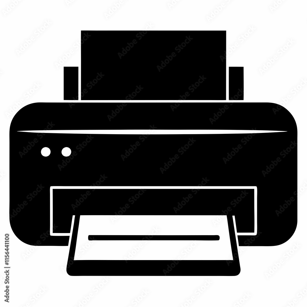 Printer Black Silhouette Vector Design Printer Black Silhouette Vector Design