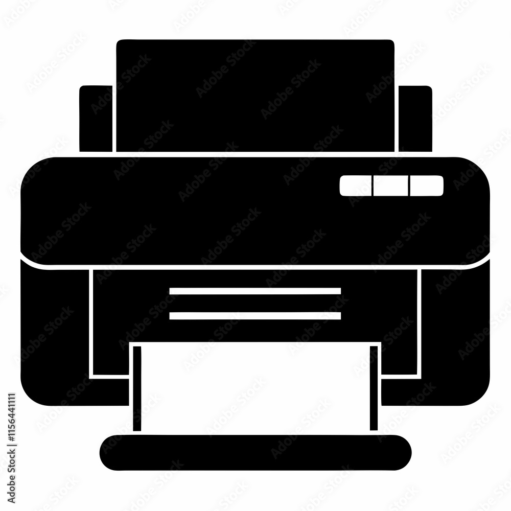 Printer Black Silhouette Vector Design Printer Black Silhouette Vector Design