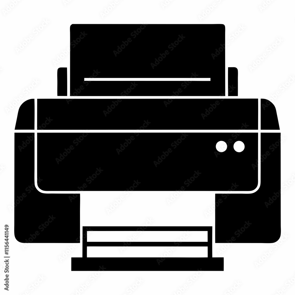 Printer Black Silhouette Vector Design Printer Black Silhouette Vector Design