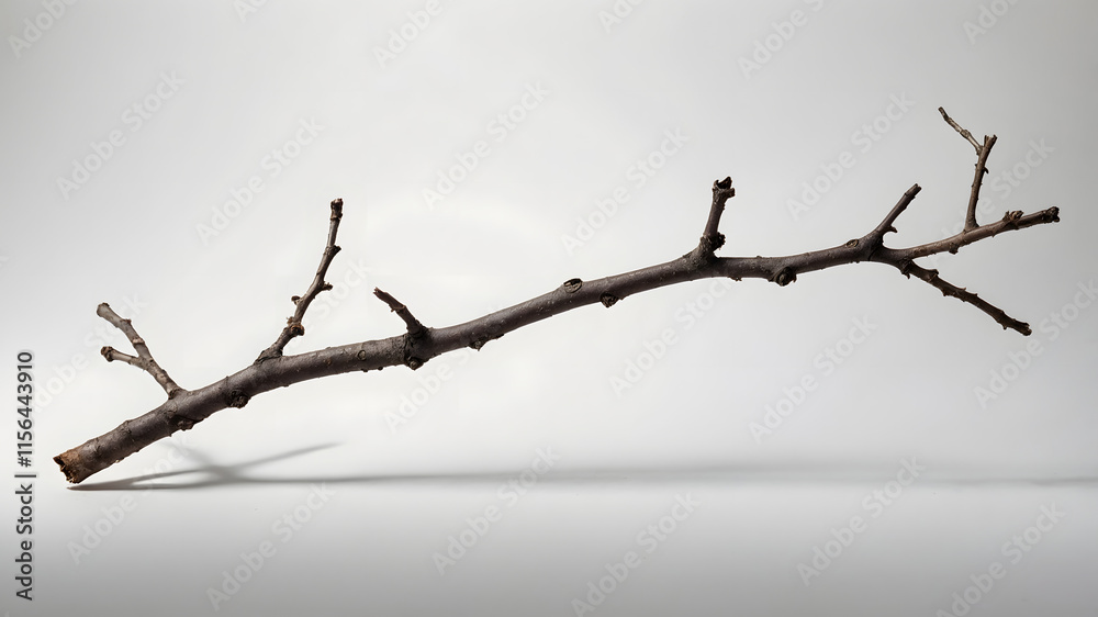 small thin twig tree branch with no leaves isolated on a plain blank white background small thin twig tree branch with no leaves isolated on a plain blank white background