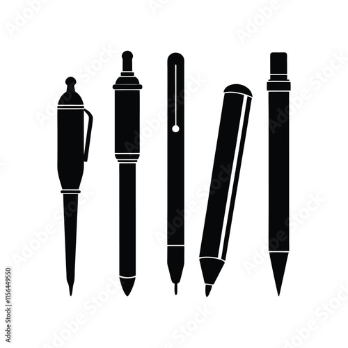 "Pen Silhouette Vector Set Illustration"

