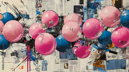 colorful balloons on the wall