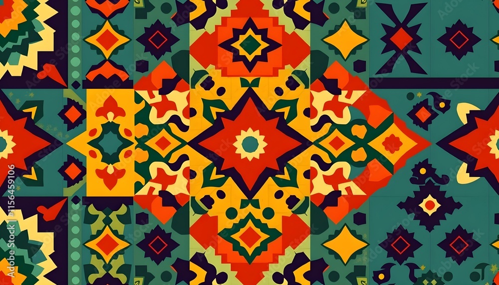 Vibrant Geometric Textile Design