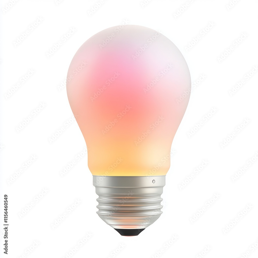 A charming smart light bulb glowing warmly. vector style art 3d illustration Isolated on White Background A charming smart light bulb glowing warmly. vector style art 3d illustration Isolated on White Background