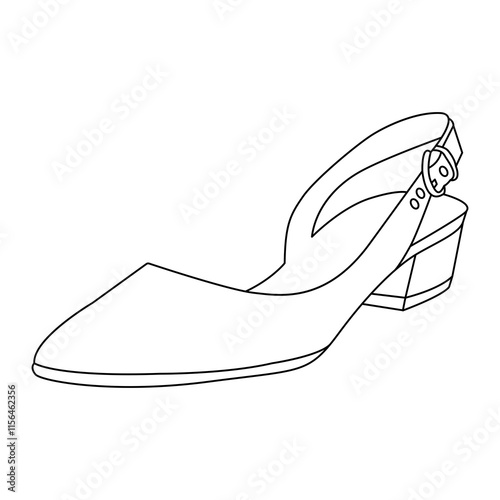 Naturalize Women's Banks Sling back Pointed Toe Low Heel. Pointed toe sling back heels in matte leather, chic and minimalist, isolated on a neutral backdrop. vector design