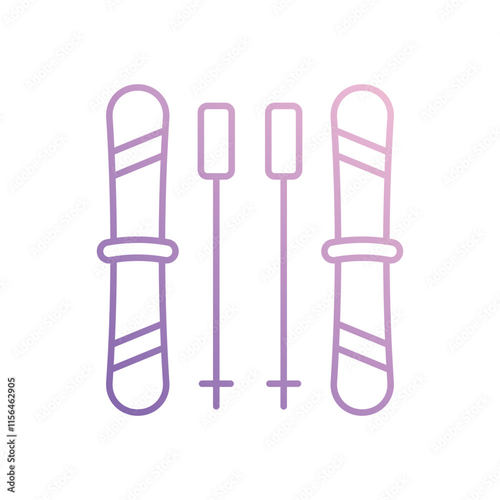 Skiing icon isolated on a white background. Vector illustration. Skiing icon isolated on a white background. Vector illustration.