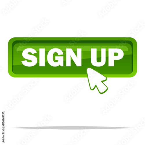 Sign up button vector isolated illustration