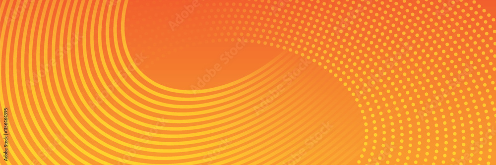 Abstract orange background with diagonal lines. Dynamic shapes composition.
