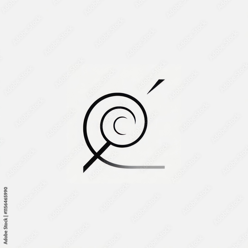 Abstract Spiral Design With A Line Abstract Spiral Design With A Line